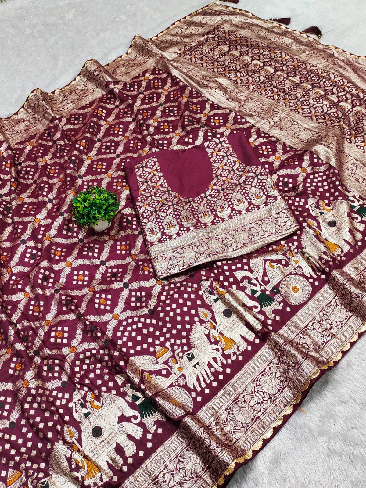 Soft Pethani Silk Saree With Copper Zari Weawing