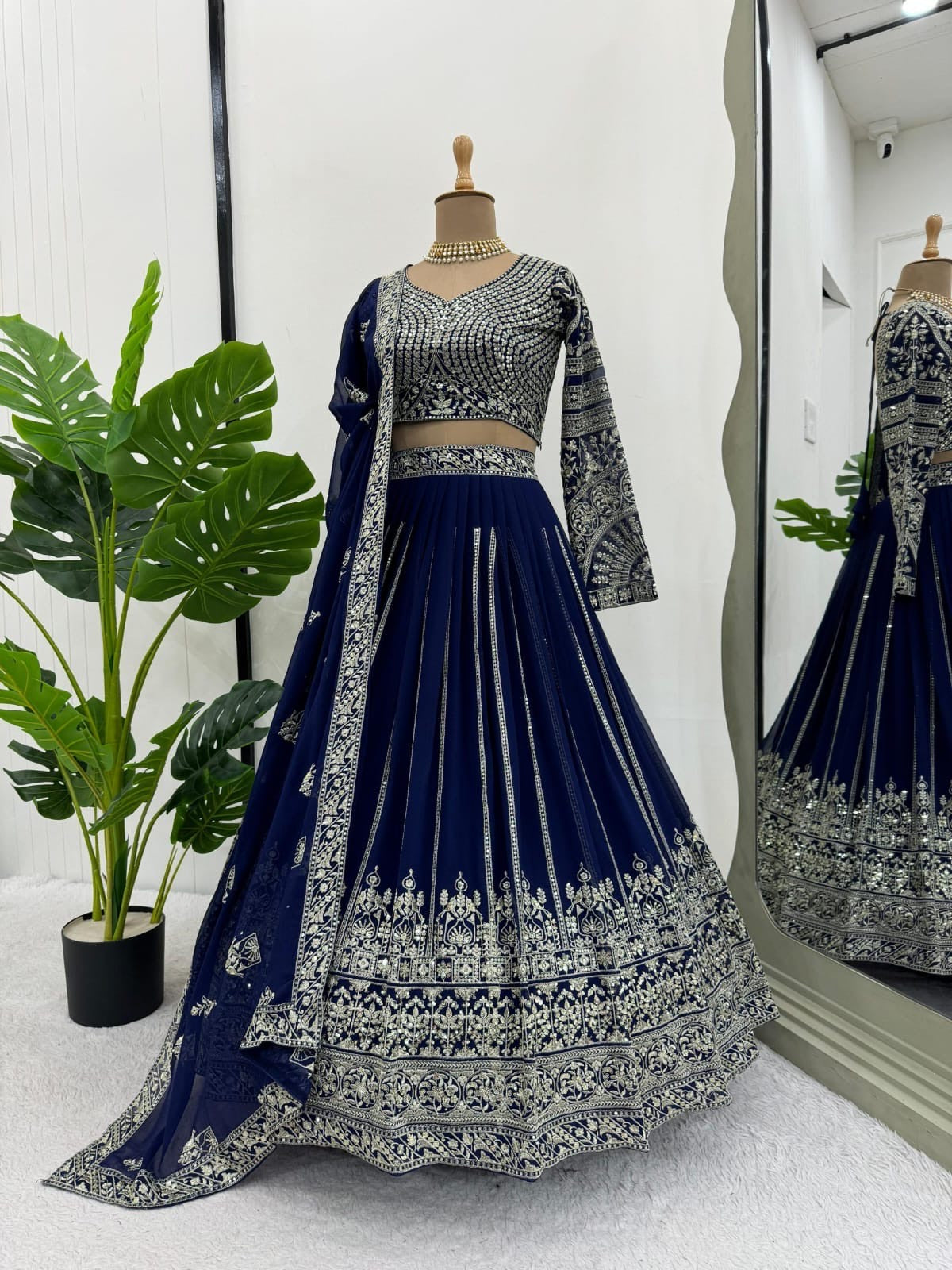 Fox Georgette Work Bridal Lehenga