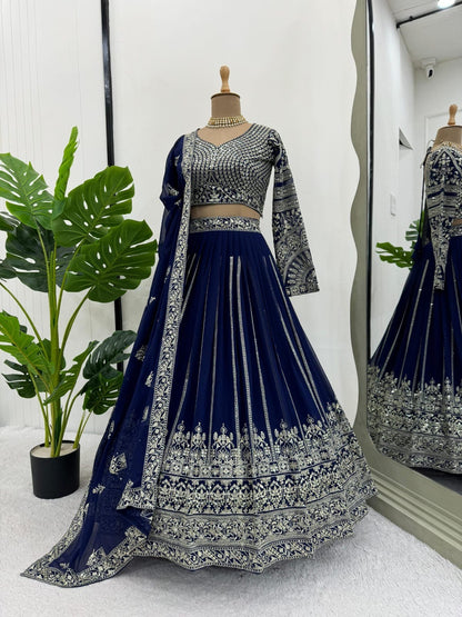 Fox Georgette Work Bridal Lehenga