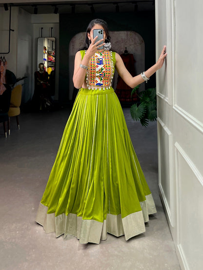 Traditional Green Gown Type Chaniya Choli