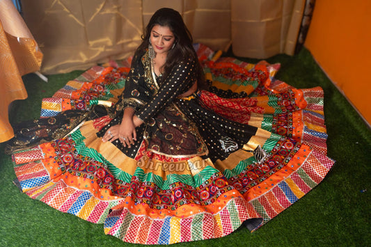 Beautiful Chaniya Choli With Colourful Stripes