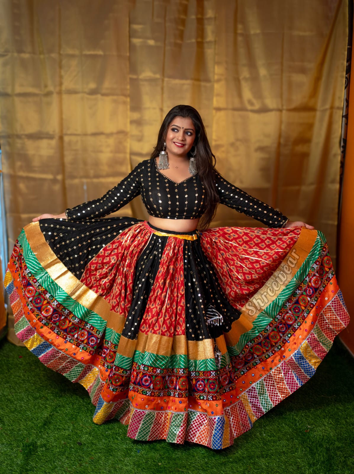 Beautiful Chaniya Choli With Colourful Stripes