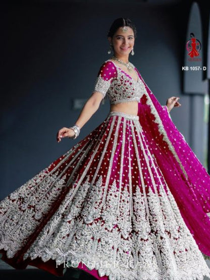 Heavy Butterfly Net Bridal Lehengas