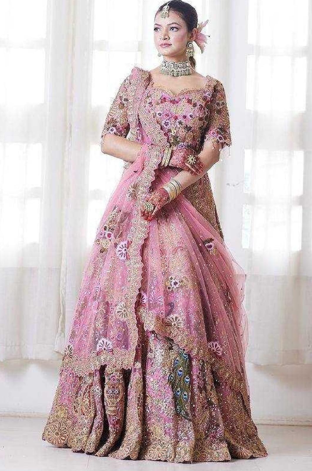 Rajwadi Fox Georgette Bridal Lehenga